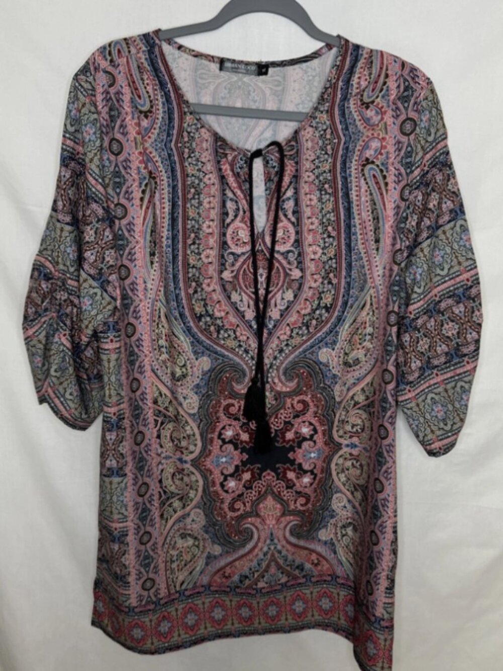 Urban Coco Dress Tunic Boho Tassel XL Swim Cover Loungewear Paisley